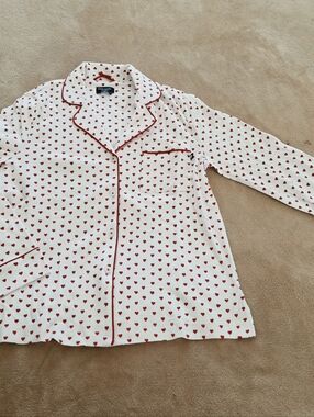 kate spade White Top with Red Heart Print